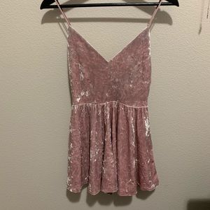 Light Pink Crushed Velvet Romper
